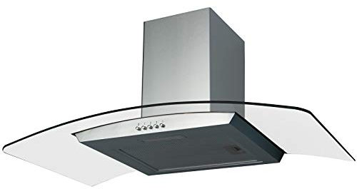 SIA CGH80SS 80cm Stainless Steel Curved Glass Cooker Hood Extractor Fan