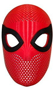 Cosplay Life 3D Printed Spider-Man Face Shell with Lenses - Spiderman Mask Made with Hard Plastic - red - 25 cm