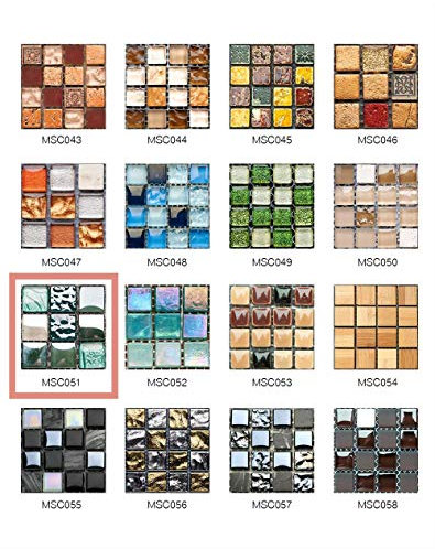 50 Pezzi 3D Adesivi per Piastrelle Mosaico Mattonelle Sticker Autoadesivo Mattonelle Parete PVC Impermeabile per Bagno Cucina Piastrelle Wall Stickers (10 * 10CM*50pcs, MSCO51)