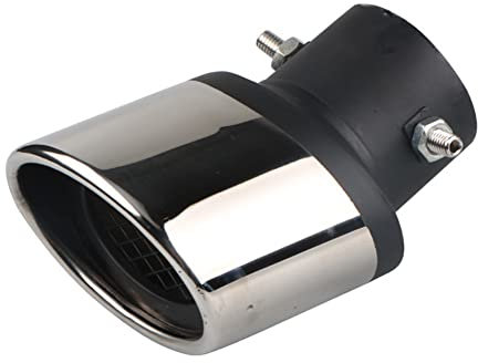 63cm Auspuffspitzen Auspuff,MoreChoice Edelstahl Auto Auspuff Endrohr Universal Auto Schalldämpfer Endrohr Auspuffblende Auspuff Endrohre mit Netz Silber Schwarz,Gebogen