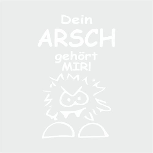 tradercat Aufkleber WC Toilette Dein Arsch gehört mir - 18cmx30cm Sticker für Toilette, WC, Bad, Badezimmer – mit Anleitung (Weiss)