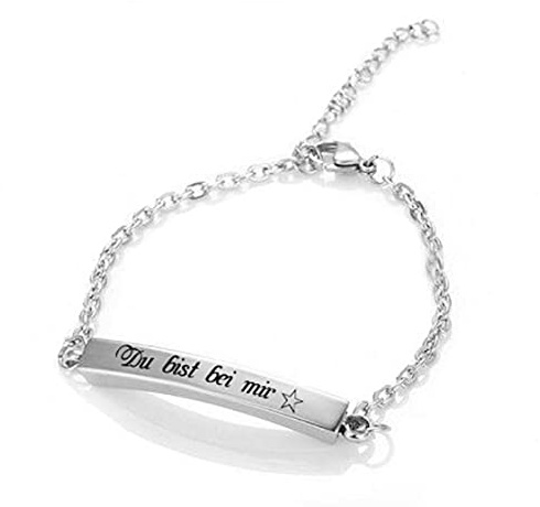 aplusashop ID Edelstahl Asche Armband + Gravur nach Wunsch Asche Medallion Memorial Siber