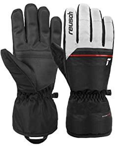 Reusch Herren Snow King Garantiert Winddichte und Extra Atmungsaktive Unisex Winterhandschuhe Fingerhandschuhe Schneehandschuhe Skihandschuhe Herren Damen, weiß-rot-schwarz, 9