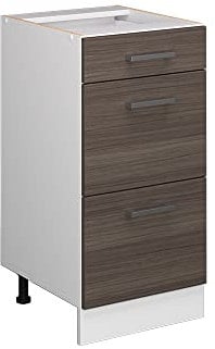 Vicco Mueble bajo de Cocina R-Line, Gris/Blanco, 40 cm con cajones, sin encimera