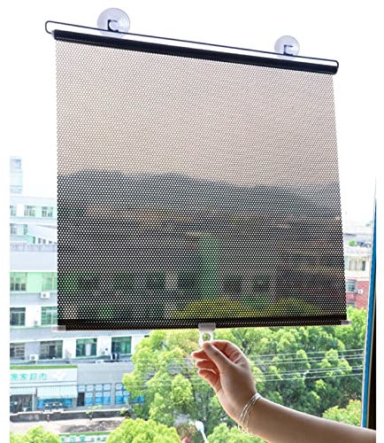 Tenda a Rullo Oscurante Senza Foratura, Tende Avvolgibili Parasole Nere, Tenda Oscurante per Finestre, Tendine Avvolgibili Laterali a Tirante, per Porte/finestre,58x125cm/23 * 49in