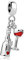 LSxAB Breloque en verre et bouteille de vin rouge étincelant compatible avec les bracelets Pandora, Cuivre, Pas de gemme