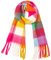 SHOHOKU Großer klobiger karierter Schal farbig kariert übergroßer Schal Quaste weich Herbst Winter dick warm Schal Damen, h, Medium