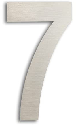 Ywonoby 3D Mailbox Numbers 3 Inch(7.5 cm) Self Adhesive Stainless Metal House Numbers Stickers for Door Numbers, Address Numbers, Silver(7)