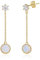 Opal-Ohrringe für Frauen Feueropal-Ohrringe Sterlingsilber zierliche Statement-Ohrringe Geburtsstein-Ohrringe Geburtstagsschmuck Geschenk (Gold)