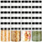 AKOLAFE 24PCS Plastic Jars 250ml Clear Storage Jars with Lids, Clear Jam Jars Small Plastic Jars with Black Screw Lids, Round Craft Storage Jars with Lables for Crafts, Cosmetic and Kitchen Storage