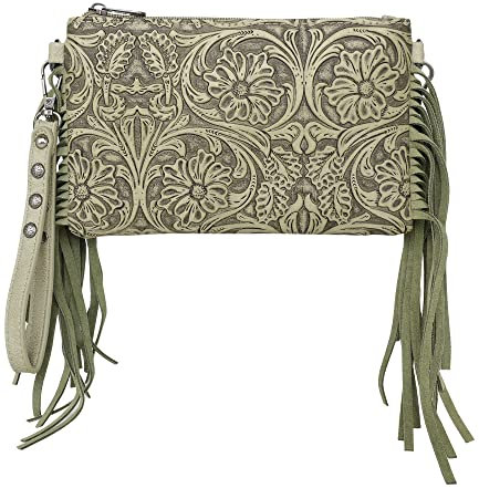 Montana West Cowhair Leder Crossbody Tasche Handy Geldbörse Geldbörse für Frauen Western Cowgirl Kleine Clutch Umhängetasche, Z1-green