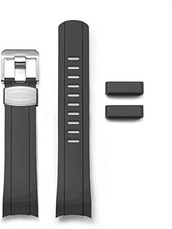 CRAFTER BLUE CB10/CB10-F Uhrenarmband mit gebogenem Ende, weiches Gummiband, Ersatz für Seiko Skx/SRPDxx/5 Sport/5 GMT-Serie, 120mm + 80mm, Kein Edelstein
