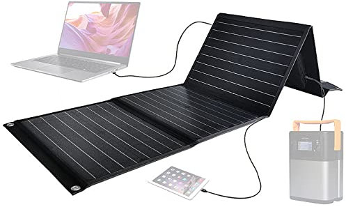 KELUNIS Portable Solar Panel Charger 100W Solar Generator Solar Charger with USB Outputs for Solar Generator, Power Bank, 12V Car Battery