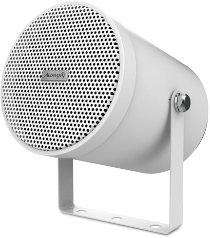 Audibax Horn 10T - Enceinte de Projection Passif Unidirectionnel - Haut-Parleur de Puissance 10W - Conçu pour Les Installations de Lignes 100V - Support Indétectable - Enceinte Exponentiel 5 Pouces