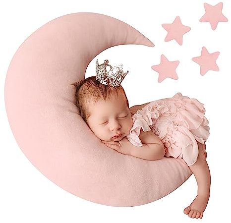 IGMaryBox Baby Moon Star Posing Pillow - Newborn Photography Prop Set (Pink)