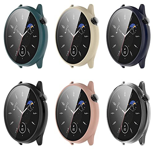 Hard Hülle Mit Displayschutz Kompatibel für Amazfit GTR Mini Schutzhülle, Vollschutz Kratzfest PC Schutzhülle Schutz Case (6er Pack)