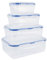 Lre Co. boite plastique alimentaire, paquet de 8 (4 récipients + 4 couvercles) boites alimentaires hermétiques A coffret alimentaire étanche scellé pour congélateur à ondes micro