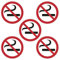 kleberio® Selbstklebende Aufkleber - Rauchen Verboten - 10 cm 5 Stück Wetterfest Piktogramm Rauchverbot Schild No Smoking Verbotsschild