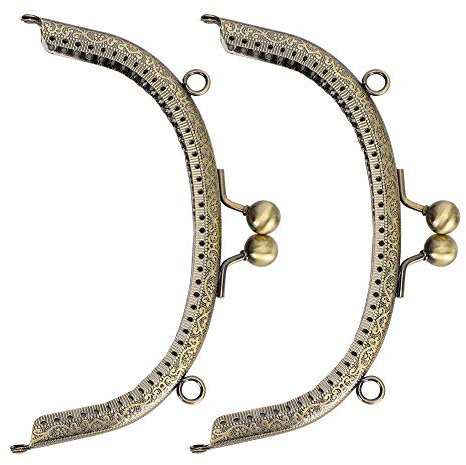 2 Stück Halbrunder Geldbörsen Rahmen, 16.5cm Metall Geldbörsenrahmenverschluss Münzbeutel Kussverschlussverschluss für Die Herstellung von Geldbörsen, DIY Griff, Tasche, Nähen, Basteln
