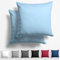Alreya 2er-Set Mako Satin Kissenbezug 80 x 80 cm - 100% Baumwolle mit YKK Reißverschluss, Superweicher Kopfkissenbezug, Kissenhülle, Oeko-TEX® Standard Zertifiziert, Hellblau, nur Kissenbezug
