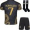 YSGTZY R. Madrid #7 Special Gold Dragon Edition Football Soccer Jersey/Shorts Socks Gift Set Youth Sizes (Black, 26)