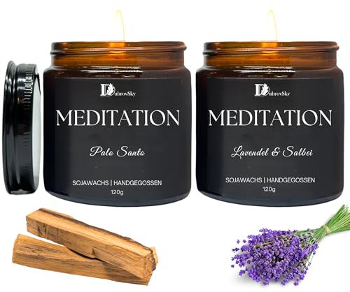 2er Set Duftkerze MEDITATION| Sojawachskerze| In Geschenkbox|Kerzen im glas|Geschenke Muttertag,Geburtstag für Mama,freundin,frauen,Mädchen,kollegin,yoga kerze
