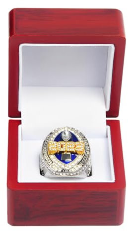 LLUCH 2023 FFL Champion Ring Fantasy Football Award Championship Ring Rugby League Fan Geschenke Souvenir Büro Freund Vitrine Ornamente Silber,14#