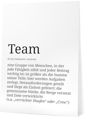 Papierschmiede® Definition: Team, DIN B2 (50x70 cm), XXL Bild Geschenke für Kollegen, Poster für Büro Deko Geschenke für Mitarbeiter zu Beförderung, Jubiläum, Abschied oder Weihnachten, ohne Rahmen