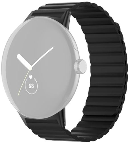 CoverKingz Armband für Google Pixel Watch 1/2/3 Silikon Ersatzband Strap magnetisch Schwarz