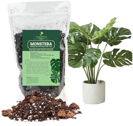 GardenNova Premium Monstera Potting Soil - Quick Drain Potting Soil for Growing and Repotting Monstera Deliciosa/Swiss Cheese Plant - 5 Liters Bag