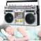 Lettore di cassette con radio FM, riproduzione MP3 USB e Bluetooth, lettore boombox portatile con telecomando, jack per cuffie e ingresso ausiliario