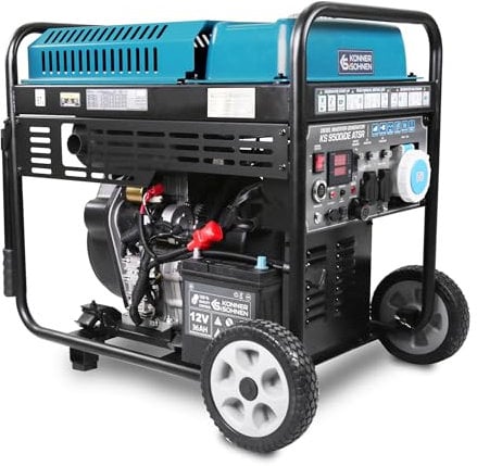 K&S Könner&Söhnen Generatori di inverter diesel KS 9500iDE ATSR, unità di emergenza diesel 10 kW, 2 x Schuko 230 V, CEE 230 V 63 A, display LED, generatore di corrente inverter diesel con