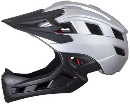 Harilla Casque de Protection pour Enfants, Casque de Vélo Tout-Terrain, Casque Intégral pour BMX, équipement de Sécurité, Argent Noir