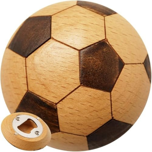 Holz-fußball-flaschenöffner, Magnetischer Bieröffner, Originelles Biergeschenk Für Männer, Vater, Ehemann, Fußball-bierliebhaber, Heimbar-zubehör