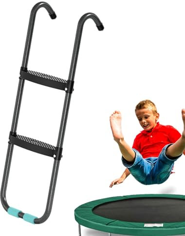 Pzuryhg Trampolin-Treppe, Trampolinleiter, Trampolinstufen, Trampolin-Zubehör für Kinder, breite Trampolinleiter, Kinder-Trampolin-Treppe Stahl/Schaumstoff/PP, 1 Set Trampolinleiter