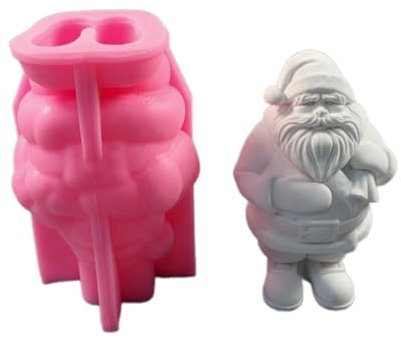 Ukbzxcmws Moldes de silicona con figura de Papá Noel para hacer adornos de mesa, resina epoxi, moldes de silicona para decoraciones de yeso