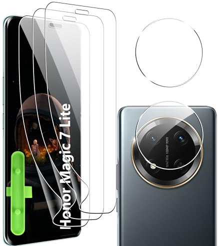 zZjoOoj Protector de pantalla de hidrogel para Honor Magic 7 Lite, 3 piezas unidades de Protectores de Pantalla de TPU blandos, HD Transparentes, Sin vidrio Templado, Alta Sensibilidad