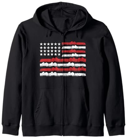 Zug Enthusiast American Flag American Railroad Train Kapuzenjacke
