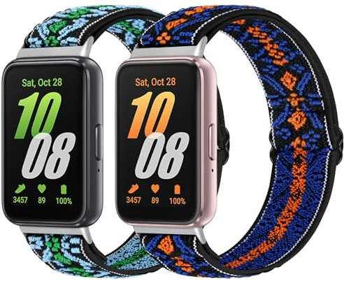 XANS 2 Pezzi Cinturino elastico in nylon Compatibile con Samsung Galaxy Fit 3, cinturino di ricambio elastico per Samsung Galaxy Fit 3 SM-R390 per uomo e donna