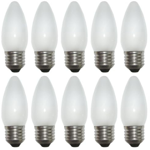 NCC-Licht 10 Stück Kerzenlampe C35 matt E27 60W warmweiß dimmbar 230V