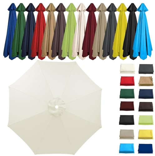 PYCJNFC Parasol de Rechange 2 m, 7 m, 3 m, UV50+, imperméable, 6/8 Baleines, Toile de Rechange pour Parasol déporté de Jardin, Table d'extérieur