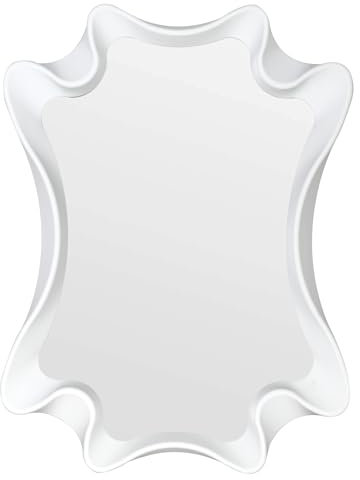 Funerom Petit miroir mural irrégulier, blanc, 40,1 x 30 cm