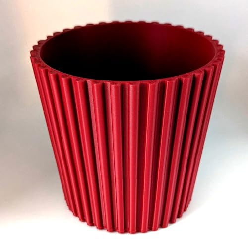 Househive Pot de fleurs festonné rouge bordeaux