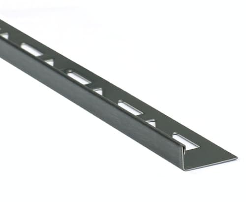 L-Profil Fliesenschiene schwarz matt gebürstet Fliesenprofil V2A L200cm Winkelschiene (10mm (2m Schiene))