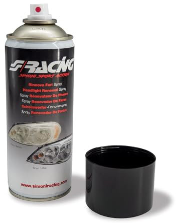 Simoni Racing BCP/H - Spray Ripristino Fari Ingialliti - Spray Rigenera Fanali ripristina la Luminosità dei Fari Ingialliti di Auto e Scooter - 400ml