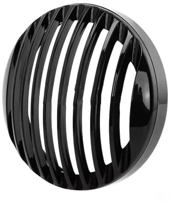 ZJYZYQ Griglia Faro per Sportster per XL 883 per Iron 1200 dal 2004 in Poi per Custom per XL1200C 1200 Griglia Copri Faro Anteriore in ABS Nero da 5 3/4 Protezione Faro Guard Griglia