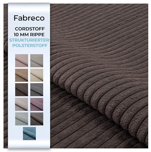 Fabreco CORDSTOFF Meterware LINKO (300 cm x 140 cm) – Superweicher Breitcord-Samt Stoff Meterware für Sofa & Stühle – Polsterstoff für Möbelstoff – Möbelstoffe, Dekostoff & Stoffe DIY (Dunkelbraun 29)