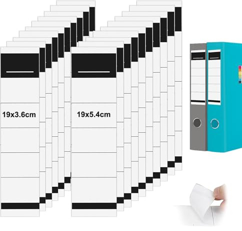 100Stk Ordnerrücken Selbstklebend Set,19x5.4cm/19x3.6cm Ordner Rückenschilder Klebeetiketten,Breit Selbstklebend Aktenordner Aufkleber,Ordner Etiketten,Breit Ordner Etiketten für Büro, Bibliothek