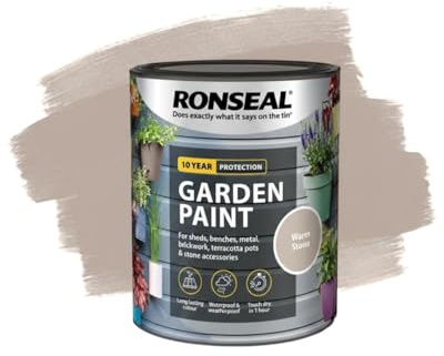 Milena Warm Stone Garden Paint 250ml, Water Based Wooden Paints, Fast Drying Matt Finish, Long Lasting Fade Resistance Fence Paint, DIY Colour for Brick, Flower Pots (Warm Stone, 250 M L)