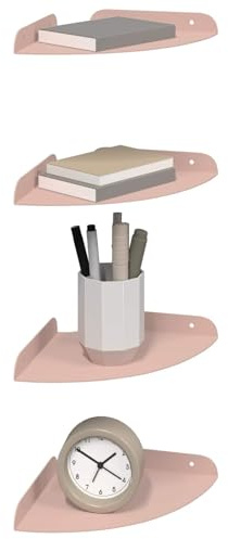 vidaXL Schwebendes Regal mit Regal 4 pcs Rosa 18 x 18 x 2 cm, Wohnzimmer, minimalistisches Design, schwebendes Regal, platzsparend, Moderne Wandmontage für Deine Deko